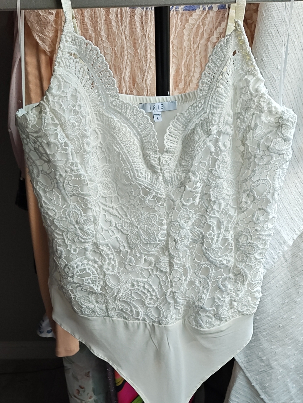 iris Ivory Lace Camisole Bodysuit